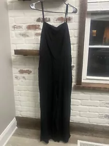 Old Navy NWT Blk One Piece Romper Wide Leg Pants Strap Top Casual Formal Sz S - Picture 1 of 9