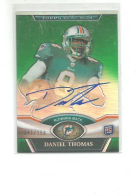 2011 TOPPS PLATINUM ROOKIE AUTOGRAPHS GREEN REFRACTORS #44 DANIEL THOMAS 041/150 - Image 1 of 2