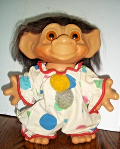 THOMAS DAM TROLL - PAYASO Dam Things Establishment 1964 cabello negro ojos dorados 11" - Imagen 1 de 7