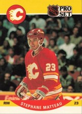1990-91 Pro Set Hockey Rookie Card Stephane Matteau Calgary Flames #593