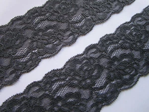 elegante ribete elástico PUNTA gris oscuro encaje 6 cm ancho elegante FC 0620 - Imagen 1 de 4