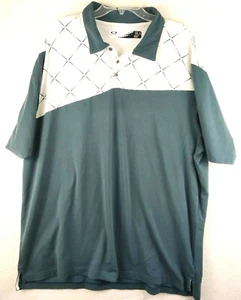 Oakley Mens Extra Large Golf Golfer Polo Shirt White Gray Size L - Picture 1 of 8