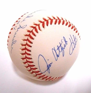 Jim Catfish Duke Snider Julio Cruz HOF Signed Autographed Baseball A's Dodgers - Picture 1 of 7