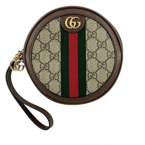Gucci Ophidia Pouch 574841 GG Tela PVC Marrone Multicolore con Scatola Autentica