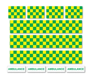 AMBULANCE DECALS Road Mountain Bike/Bicycle, Toy Car Stripes Frame Stickers - Picture 1 of 1