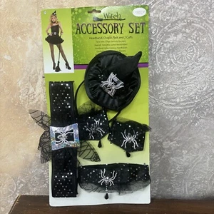 Witch Accessory Set Headband Choker Belt And 2 Cuffs - Picture 1 of 3