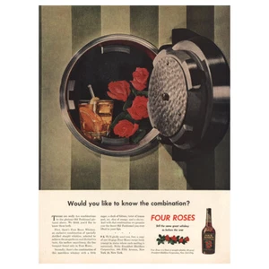 1946 Four Roses Whiskey: Know the Combination LRG Vintage Print Ad - Picture 1 of 1