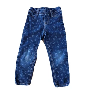 Jordache Jeggings Pants Girls Toddler 4T/NP4 Blue Floral High Rise Skinny Leg - Picture 1 of 6