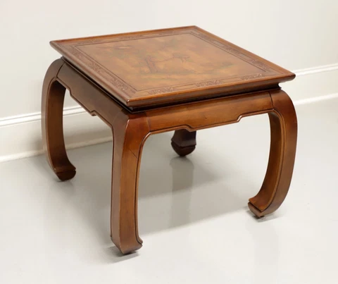 Late 20th Century Asian Chinoiserie Ming Carved Accent Table - B Cover
