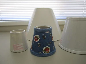 Pierre Deux Blue Red Avignonet French Country Toile Lamp Shade Fleur Chandelier - Picture 1 of 3