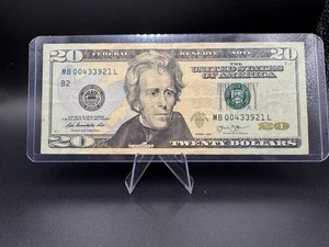 💵 2013 $20 Federal Reserve Note MB00433921L • Low Serial • Crisp Jackson 💎 - Picture 1 of 2