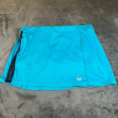 Wilson Tennis Skirt Athletic Activewear Aqua Blue Black Womens Large 34" - Image 1 of 4