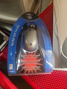 GE Mini Retractable Mouse #98094 Retractable Cord Optical Precision New - Picture 1 of 2