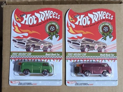 Hot Wheels 2002 Holiday BEACH BOMB TOO RLC VW Bus RLBB Rear Loader Christmas Set - Image 1 of 4
