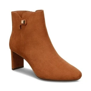 Alfani Womens Brown Hardware Accent Padded Paam Almond Toe Boots (Size 5.5) - Picture 1 of 5