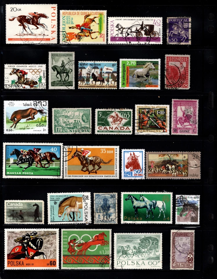 Centsational Worldwide Topical Group of Cancelled Horse Themed Stamps Foto 1 de 1