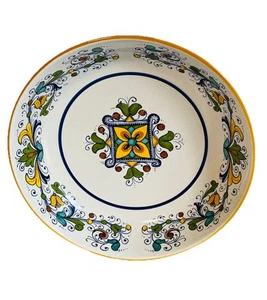 NOVA DERUTA Italian Large 11” Shallow Pasta Serving Salad Bowl Colorful Italy - Picture 1 of 9