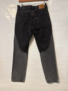 Jeans Levi's Raro Estilo Chaps Para Mujer 27x30 Negro 501 Años 90 Premium Botón Mosca. - Imagen 1 de 10