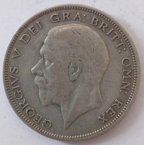 1930 SCARCE GEORGE V MEZZA CORONA ARGENTO (50% argento) moneta inglese 2/6. 80 - Foto 1 di 2