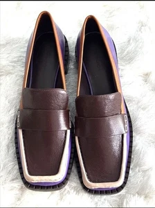 Tory Burch Damen 70er quadratische Leder Halbschuhe in Pflaume Deep Purple Größe 7,5 Academia - Bild 1 von 6