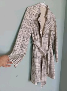 Solitaire Cardigan Women's Size S Cream Black Belted 2 Side Pockets - Picture 1 of 8