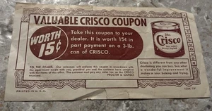 VINTAGE CRISCO 3-LB CAN COUPON - Bild 1 von 2