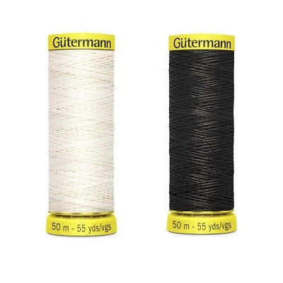 Linen Thread 50m Black or White for Hand Sewing - Gutermann - Image 1 of 4