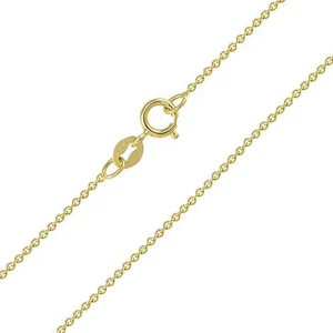 Cadena de collar Rolo de oro amarillo macizo de 14K 0,9 mm 16-24" - cable eslabón mujeres hombres - Imagen 1 de 3
