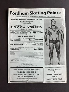 Fordham Skating Palace Wrestling Promo Flyer - 1960 - Picture 1 of 1