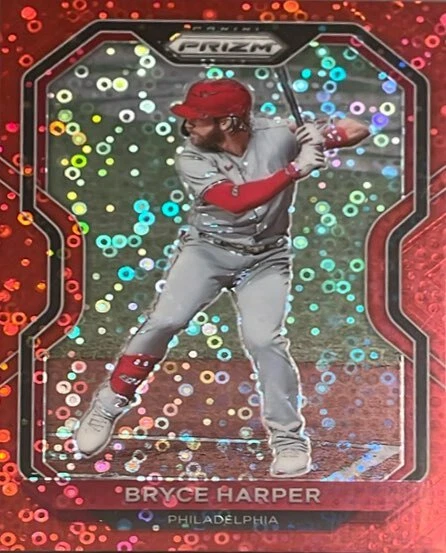 2021 Panini Prizm #187 Bryce Harper Red Donut Circles Prizm 50/99