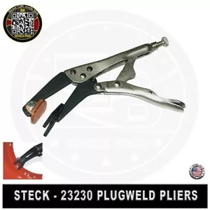 Steck 23230 Locking Plug Weld Pliers w/ Swivel Copper Pad - Picture 1 of 1