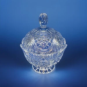 Vintage 24% Pbo Crystal Pedestal Covered Candy Bowl Made in Slovakia - Picture 1 of 7