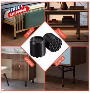 "12 elevadores para muebles de cama negros de 2,5"" altos redondos con succión antideslizante cancelación de ruido nuevos en caja" - Imagen 1 de 13