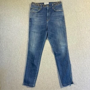 Agolde Jeans Women’s Size 26 Medium Wash Blue High Rise Skinny Crop Studded - Foto 1 di 8