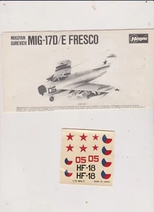 HASEGAWA MIG-17D/E FRESCO DECALS - Picture 1 of 1