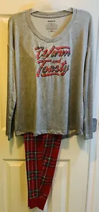 Joyspun Women Small (4-6) Sleepwear Plaid Pajama loungewear set Warm & Toasty - Picture 1 of 6