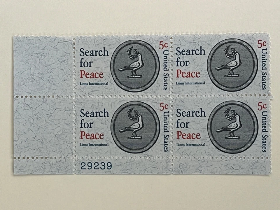 1967 Plate Block of 4 stamps - Scott 1326 - Search for Peace -  5 cents - MNH - Image 1 of 1