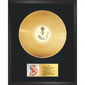 Van Halen - 1984 / LP Gold 12" / Souvenir en marco negro / Rock Memorabilia - Imagen 1 de 6