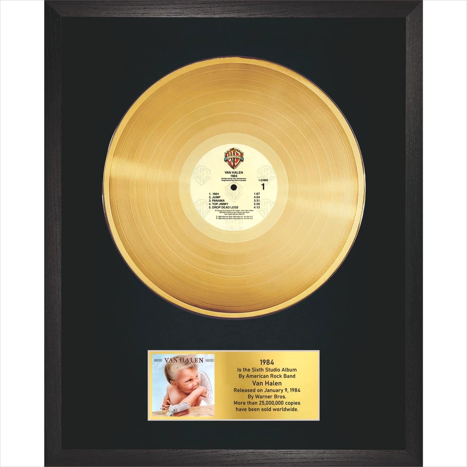 Van Halen – 1984 / LP Gold 12" / Souvenir in black fram / Rock Memorabilia - Image 1 of 4