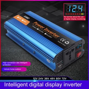Convertitore di tensione 600W/2000W/2600W inverter DC 12V/24V a AC 220V inverter - Foto 1 di 14