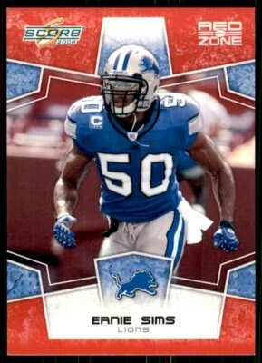 2008 Score Red Zone Ernie Sims /100 Detroit Lions #103 Parallel - Image 1 of 2