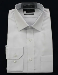 M & S Mens Pure Cotton Long Sleeve Slim Fit Shirt 2" Shorter ~ Collar 15" - Picture 1 of 3