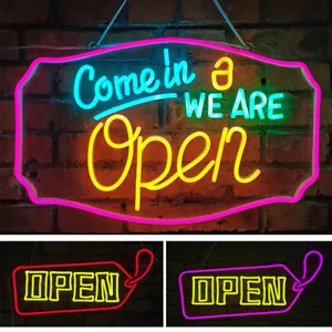 Insegna Business Aperta Ultra Luminosa LED Silicone Neon Luce Striscia On/Off Interruttore Regalo - Foto 1 di 31