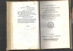 La veuve de Cancalle Malabar Parisau Le dix aout Jumel Tulle Corrèze Imp Chirac - Foto 1 di 12