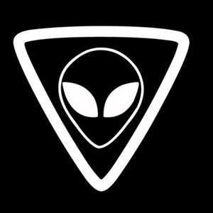 ALIEN IN TRIANGLE OUTLINE Vinyl Decal Sticker - FREE USA SHIPPING UFO FACE SPACE - Bild 1 von 2
