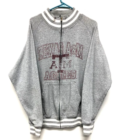 Vintage NCAA Mens Gray Full Zip Jacket - Texas A&M Aggies - Size L Cover
