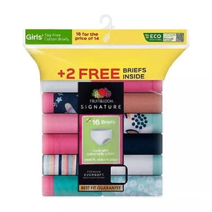 Fruit of the Loom Girls Eversoft Signature Brief Panties 14+2 bonus pack - Picture 1 of 1