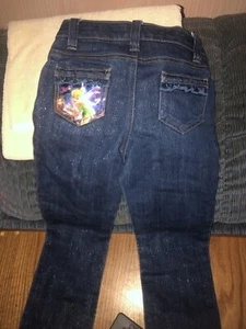 DISNEY Store Girls Jeans Denim Pants w/Disney Characters Size 7 - Picture 1 of 4