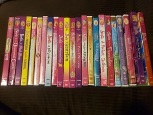 Massive Used Barbie Dvd Lot Movie Princess Ken Animated Cartoons Set Girls Shows - Picture 1 of 9