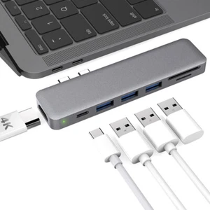 Adaptador Hub USB-C Multipuerto 7 en 1 Tipo C a USB 3.0 4K HDMI para Macbook Pro U1I0 - Imagen 1 de 12